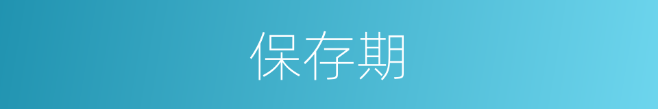 保存期的同义词