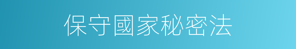 保守國家秘密法的同義詞