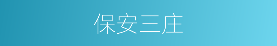 保安三庄的同义词
