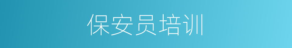 保安员培训的同义词