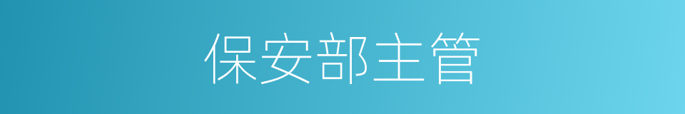 保安部主管的同义词