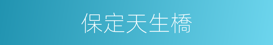 保定天生橋的同義詞
