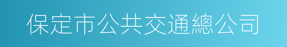 保定市公共交通總公司的同義詞