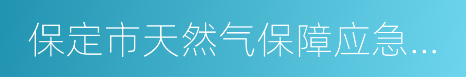 保定市天然气保障应急处置预案的同义词