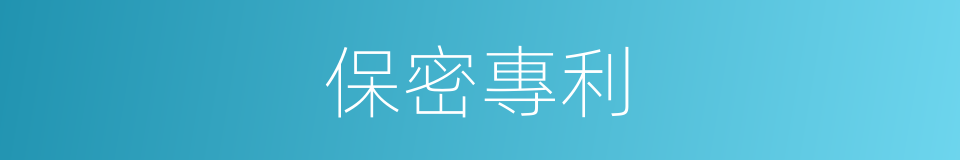 保密專利的同義詞