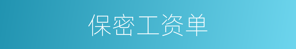 保密工资单的同义词