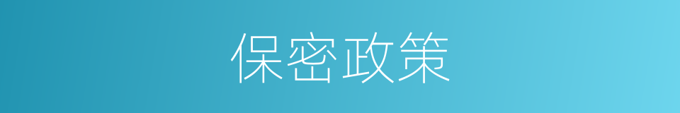 保密政策的同义词