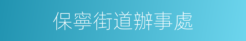 保寧街道辦事處的同義詞