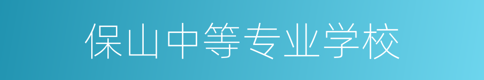 保山中等专业学校的同义词