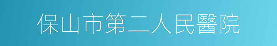 保山市第二人民醫院的同義詞