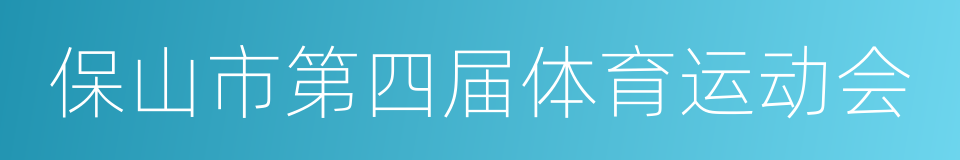 保山市第四届体育运动会的同义词