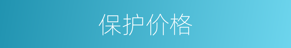 保护价格的意思