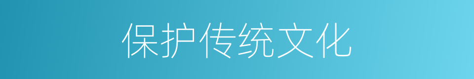 保护传统文化的同义词
