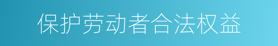 保护劳动者合法权益的同义词