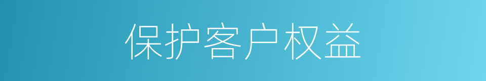 保护客户权益的同义词