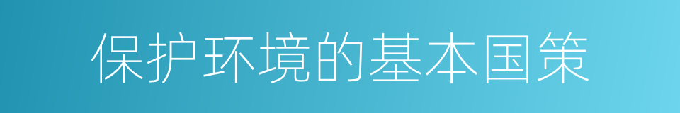 保护环境的基本国策的同义词