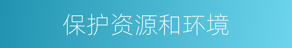 保护资源和环境的同义词