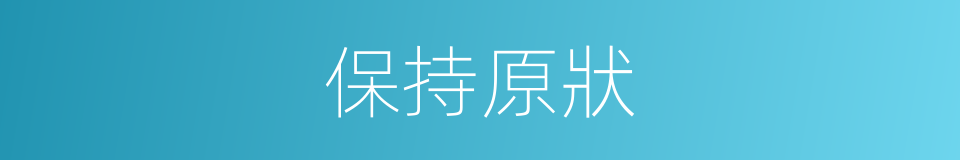 保持原狀的同義詞