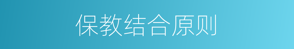 保教结合原则的同义词