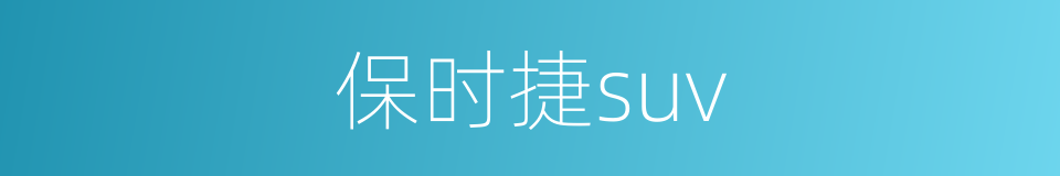 保时捷suv的同义词
