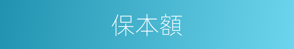 保本額的同義詞