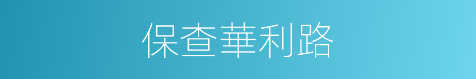 保查華利路的同義詞