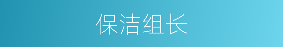 保洁组长的同义词