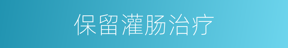 保留灌肠治疗的同义词