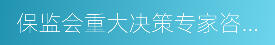 保监会重大决策专家咨询制度的同义词