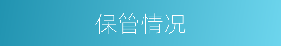 保管情况的同义词