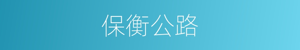保衡公路的同义词