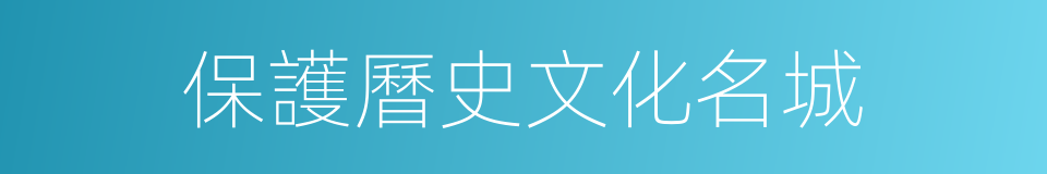 保護曆史文化名城的同義詞