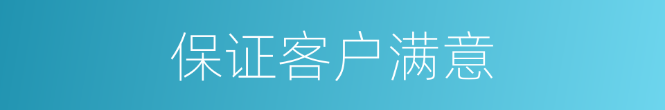 保证客户满意的同义词