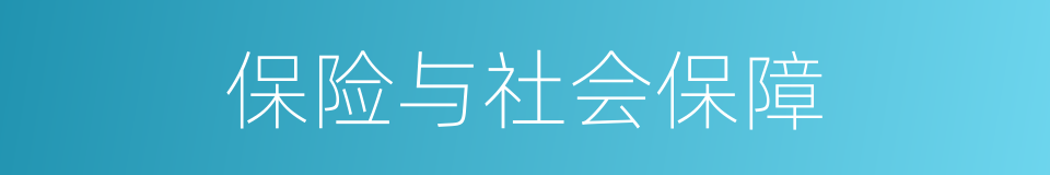 保险与社会保障的意思