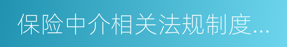 保险中介相关法规制度汇编的同义词