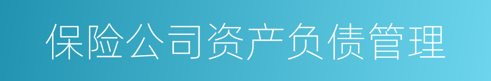 保险公司资产负债管理的同义词