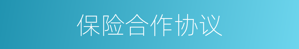 保险合作协议的同义词