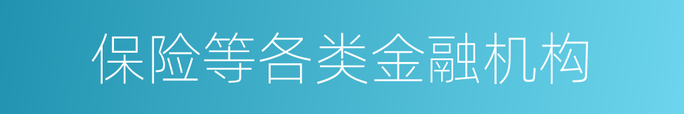 保险等各类金融机构的同义词