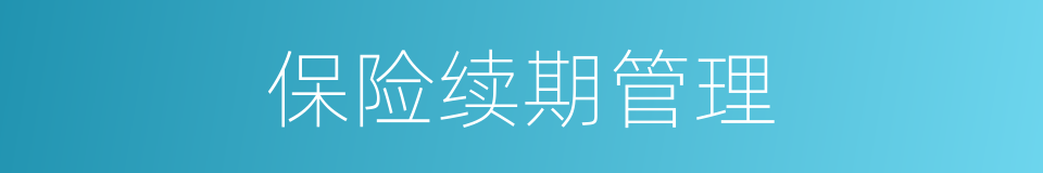 保险续期管理的同义词