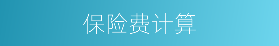 保险费计算的同义词