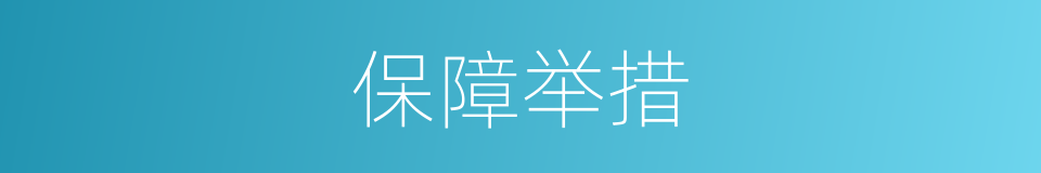 保障举措的同义词