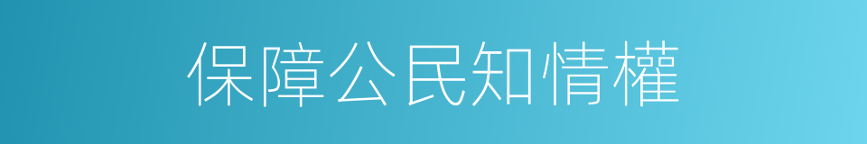 保障公民知情權的同義詞