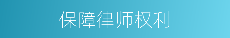 保障律师权利的同义词
