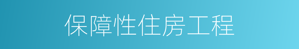 保障性住房工程的同义词