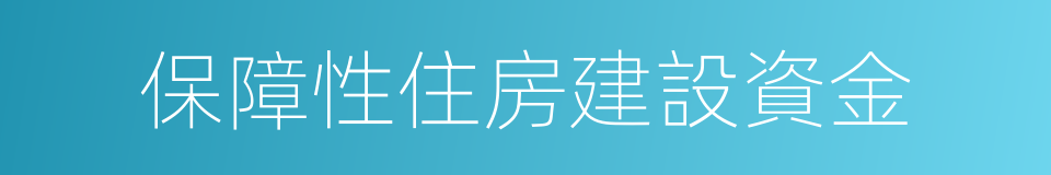 保障性住房建設資金的同義詞