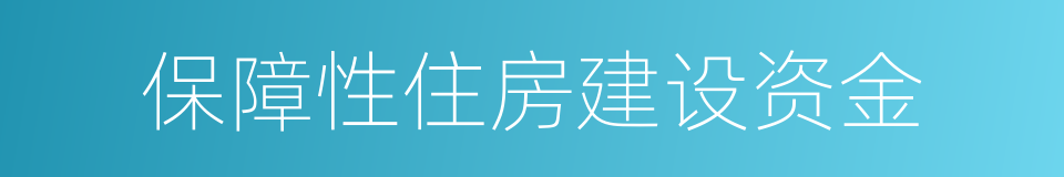 保障性住房建设资金的同义词