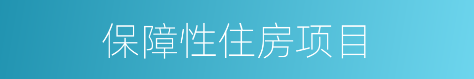 保障性住房项目的同义词