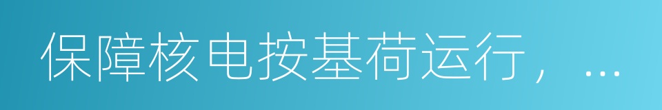 保障核电按基荷运行，落实低碳绿色发展战略的同义词