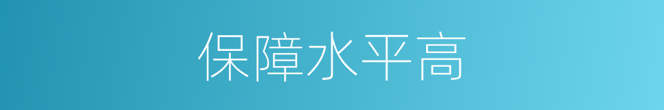 保障水平高的同义词