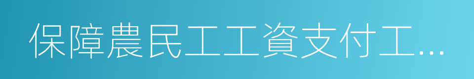 保障農民工工資支付工作考核辦法的同義詞